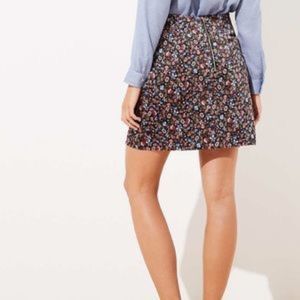 LOFT Floral Velvet Skirt